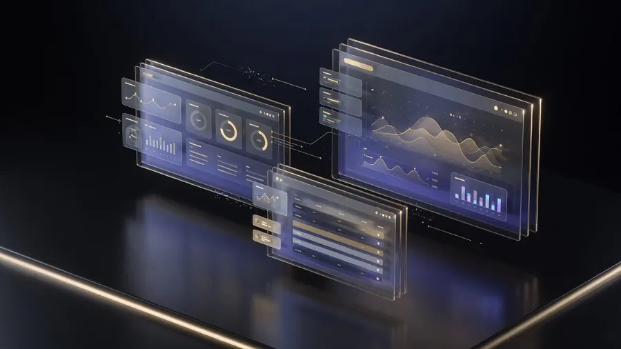 Modern smartphones showcasing elegant mobile app interfaces in a dark studio setting